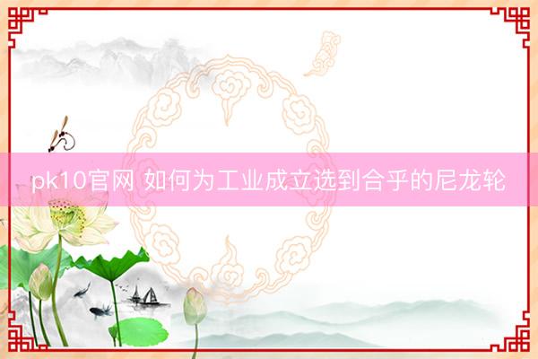 pk10官网 如何为工业成立选到合乎的尼龙轮