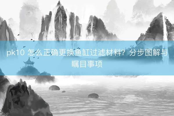 pk10 怎么正确更换鱼缸过滤材料？分步图解与瞩目事项