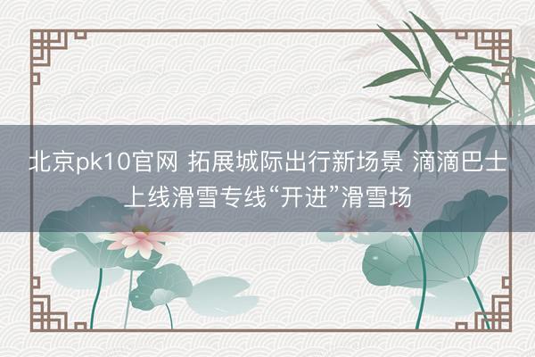 北京pk10官网 拓展城际出行新场景 滴滴巴士上线滑雪专线“开进”滑雪场