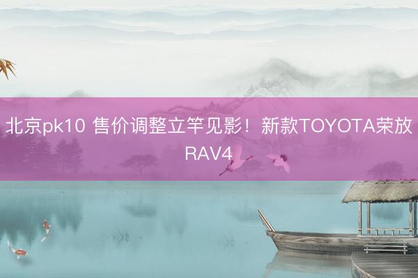 北京pk10 售价调整立竿见影!新款TOYOTA荣放RAV4