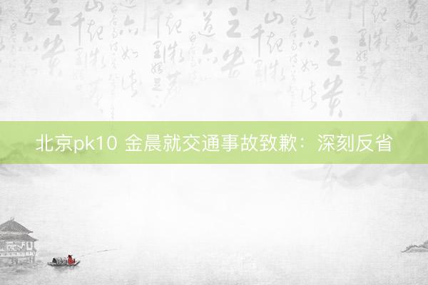 北京pk10 金晨就交通事故致歉：深刻反省