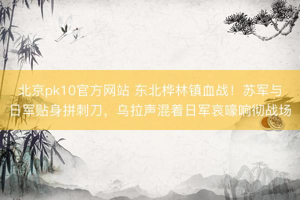 北京pk10官方网站 东北桦林镇血战！苏军与日军贴身拼刺刀，乌拉声混着日军哀嚎响彻战场