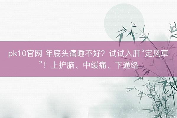 pk10官网 年底头痛睡不好？试试入肝“定风草”！上护脑、中缓痛、下通络