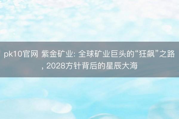 pk10官网 紫金矿业: 全球矿业巨头的“狂飙”之路， 2028方针背后的星辰大海