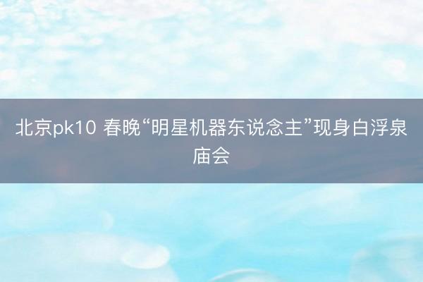 北京pk10 春晚“明星机器东说念主”现身白浮泉庙会