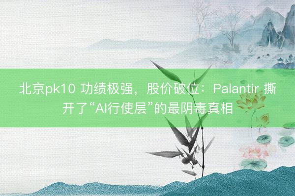 北京pk10 功绩极强，股价破位：Palantir 撕开了“AI行使层”的最阴毒真相