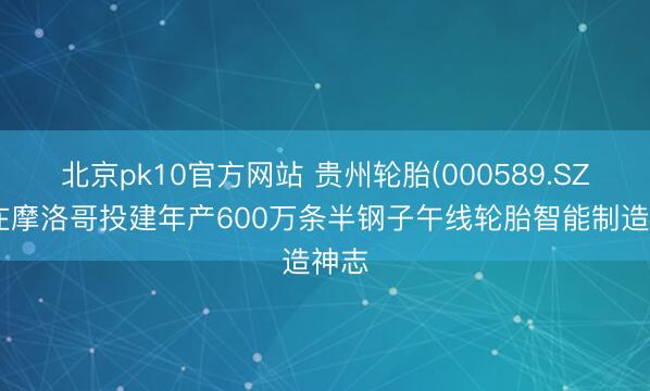 北京pk10官方网站 贵州轮胎(000589.SZ)拟在摩洛哥投建年产600万条半钢子午线轮胎智能制造神志