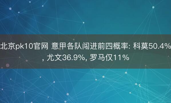 北京pk10官网 意甲各队闯进前四概率: 科莫50.4%， 尤文36.9%， 罗马仅11%