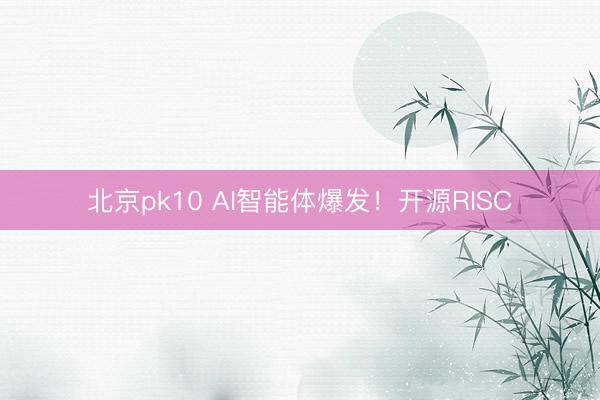 北京pk10 AI智能体爆发！开源RISC