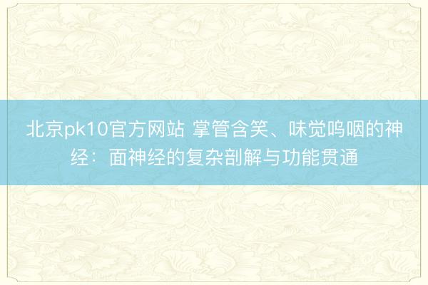 北京pk10官方网站 掌管含笑、味觉呜咽的神经：面神经的复杂剖解与功能贯通