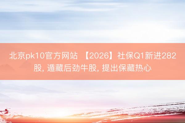 北京pk10官方网站 【2026】社保Q1新进282股， 遁藏后劲牛股， 提出保藏热心