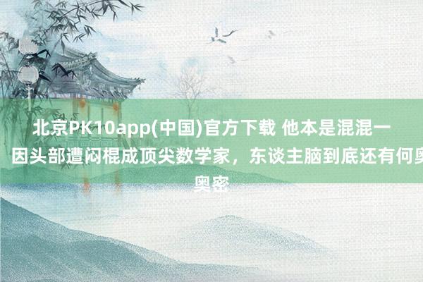 北京PK10app(中国)官方下载 他本是混混一个，因头部遭闷棍成顶尖数学家，东谈主脑到底还有何奥密