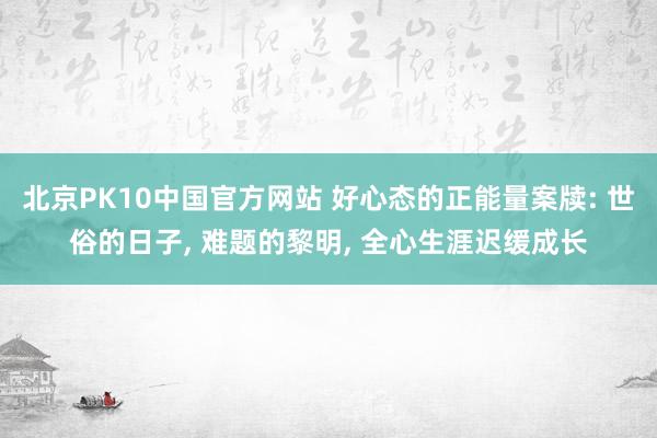 北京PK10中国官方网站 好心态的正能量案牍: 世俗的日子， 难题的黎明， 全心生涯迟缓成长