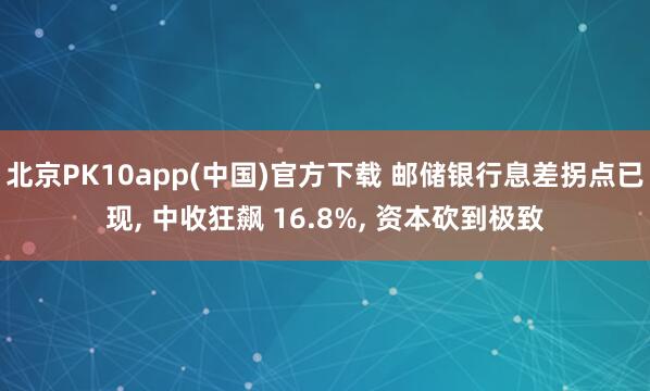 北京PK10app(中国)官方下载 邮储银行息差拐点已现， 中收狂飙 16.8%， 资本砍到极致