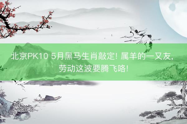 北京PK10 5月黑马生肖敲定! 属羊的一又友， 劳动这波要腾飞咯!