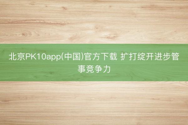 北京PK10app(中国)官方下载 扩打绽开进步管事竞争力