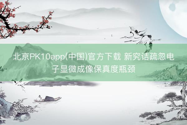 北京PK10app(中国)官方下载 新究诘疏忽电子显微成像保真度瓶颈