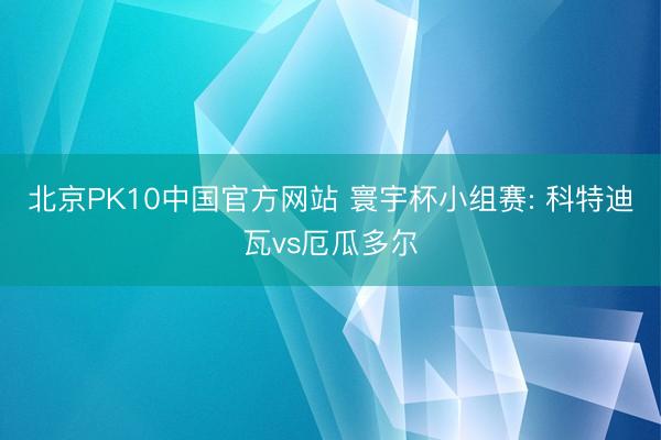 北京PK10中国官方网站 寰宇杯小组赛: 科特迪瓦vs厄瓜多尔