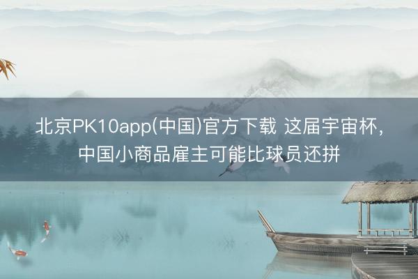 北京PK10app(中国)官方下载 这届宇宙杯,中国小商品雇主可能比球员还拼