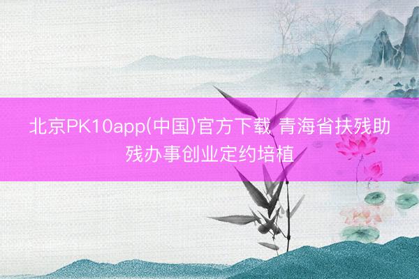 北京PK10app(中国)官方下载 青海省扶残助残办事创业定约培植