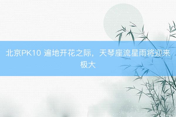 北京PK10 遍地开花之际，天琴座流星雨将迎来极大