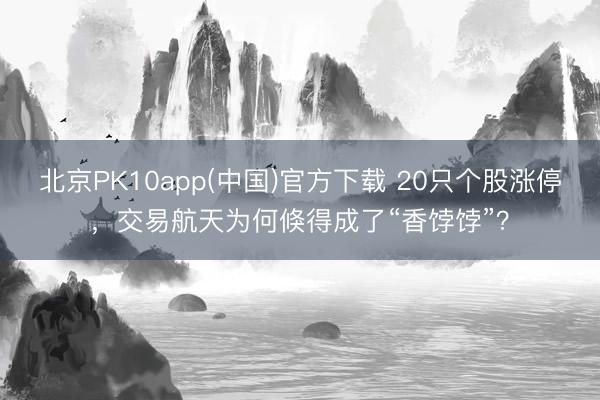 北京PK10app(中国)官方下载 20只个股涨停，交易航天为何倏得成了“香饽饽”？