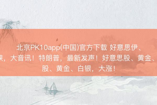 北京PK10app(中国)官方下载 好意思伊、霍尔木兹海峡，大音讯！特朗普，最新发声！好意思股、黄金、白银，大涨！