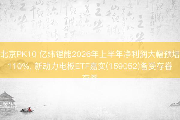 北京PK10 亿纬锂能2026年上半年净利润大幅预增110%， 新动力电板ETF嘉实(159052)备受存眷